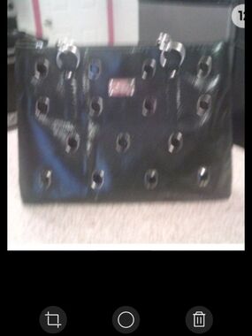 Black Women's Tote Handbag with Decorative Hardware